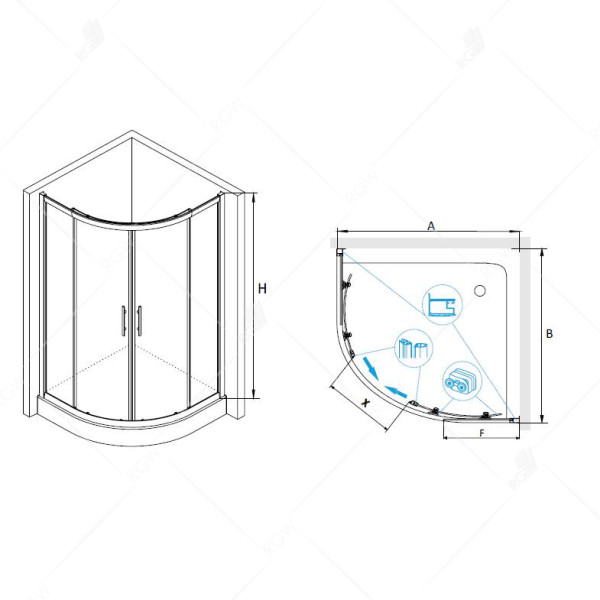 Душевой уголок RGW HO-51 80*80 стекло прозрачное, профиль хром 03065188-11