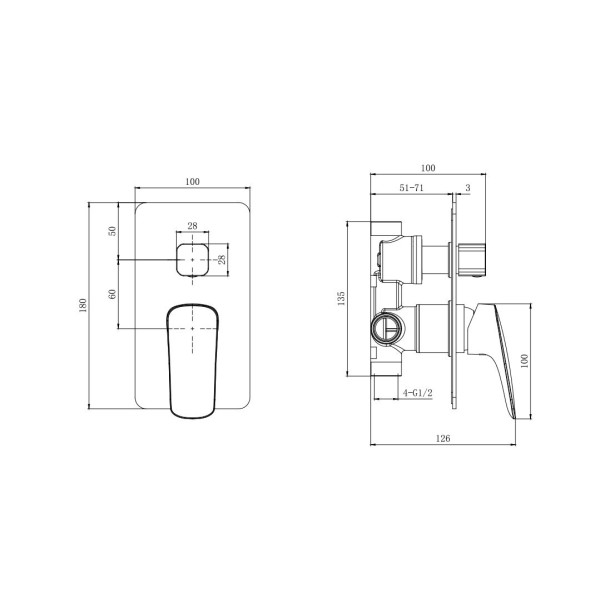 Душевая система Aquatek Вега Set 4 в 1 (AQ1046MB+AQ2071MB+AQ2454MB+AQ2010MB) черная (AQ1073MB)