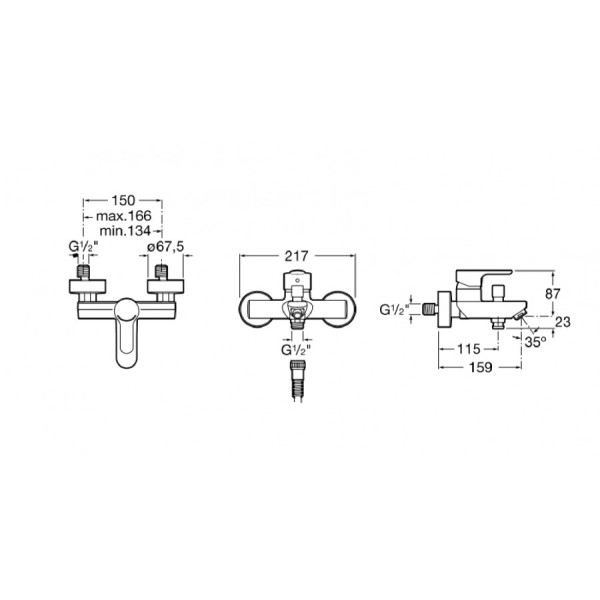 Смеситель для ванны и душа Roca L20 хром (7.5A02.0.9C0.M)