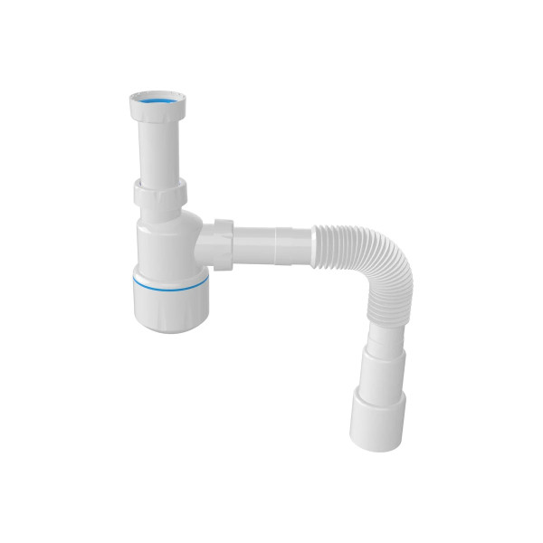 Сифон 32 мм бутылочный Nova для донного клапана (без выпуска) с гибкой трубой 1 1/4"х40/50) (1011) Сифон 32 мм бутылочный Nova для донного клапана (без выпуска) с гибкой трубой 1 1/4"х40/50) (1011)