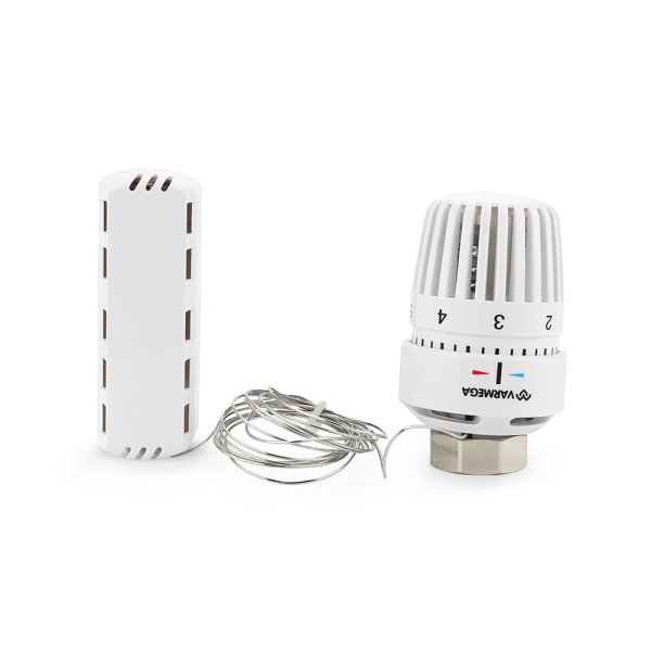 Головка термостатическая Varmega VM117 с выносным датчиком (d18х70) М30х1,5 (белая) (VM11901)