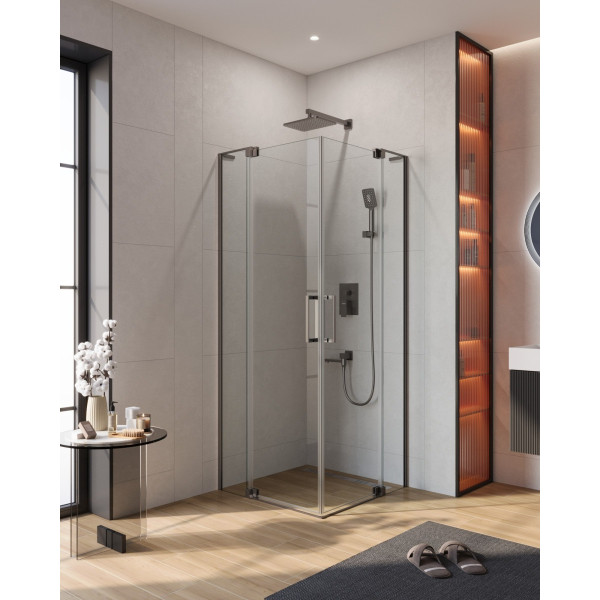 Душевой уголок Cezares Slider 70x70x195 стекло прозрачное, профиль оружейная сталь (SLIDER-A-2-70/80-C-GM) Душевой уголок Cezares Slider 70x70x195 стекло прозрачное, профиль оружейная сталь (SLIDER-A-2-70/80-C-GM)