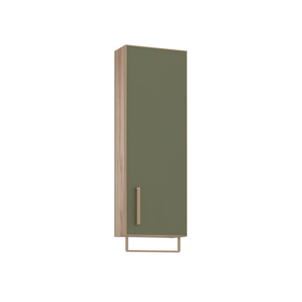 Шкаф подвесной Orka Salerno 300x160x850 зеленый матовый, светлое дерево (3005749)