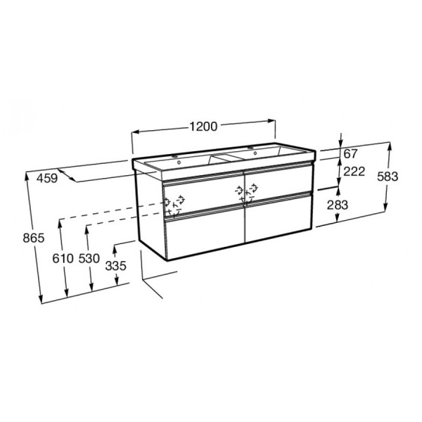 Тумба подвесная Roca The Gap 1170x453x515 белый (Z.RU93.0.763.7)