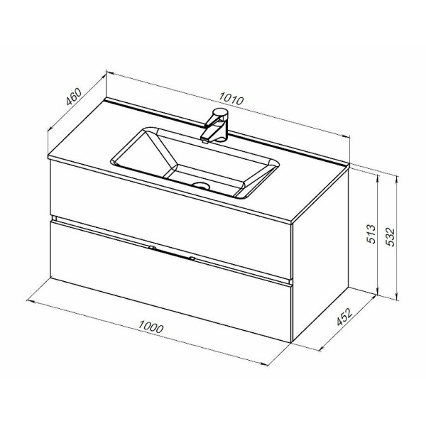 Тумба подвесная Aquanet Алвита New 100 2 ящика, антрацит (00277519) Тумба подвесная Aquanet Алвита New 100 2 ящика, антрацит (00277519)