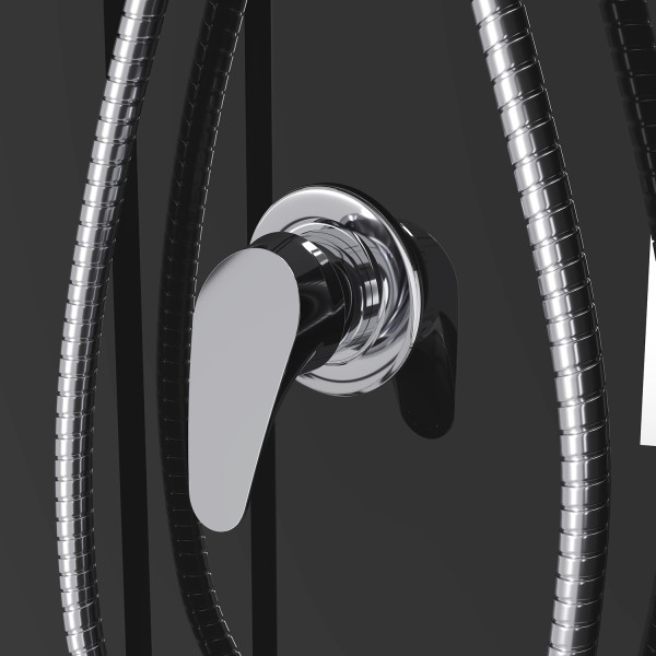 Душевая кабина Loranto Neo 90x90x190 стекло прозрачное, профиль черный (CS-21801-BP)