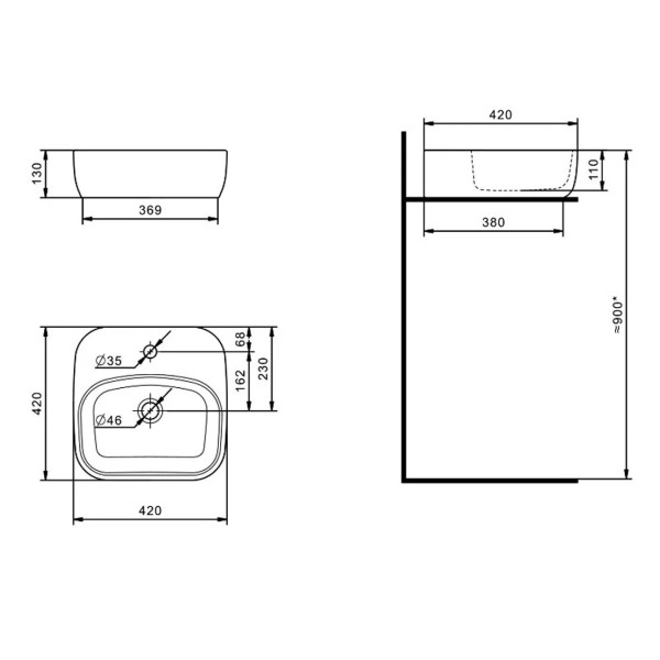 Тумба-умывальник Aquaton 80 Марбл Слэйт\Белый матовый/1WH501709 Умывальник накладной Одри 420х420 Soft квадратный (1A2762K0MH4C0)