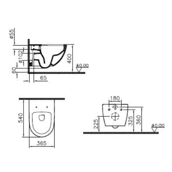 Комплект инсталляция с унитазом Vitra Sento с сиденьем с soft-close (9830B003-7211)