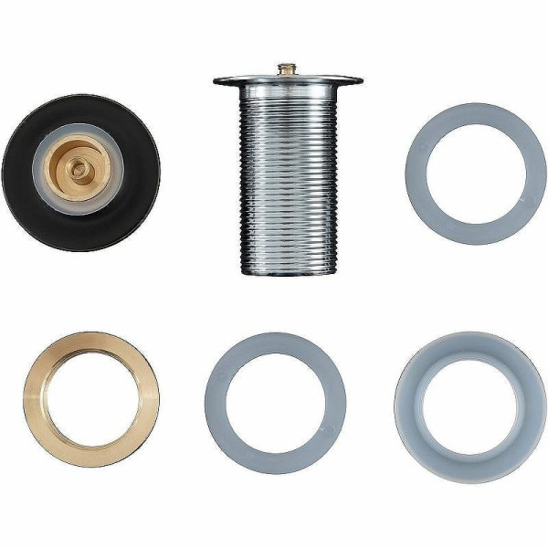 Донный клапан Aquanet латунь без перелива крышка керамика черный матовый (330953)