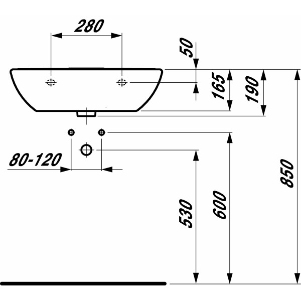 Раковина подвесная Laufen Pro B 600х480х165 (8.1095.2.000.104.1)