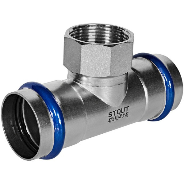 Тройник переходной 42х1 1/4"Вх42 Stout SSS-2015 ВПр-ВР (нерж.ст., пресс) SSS-2015-042114 Тройник переходной 42х1 1/4"Вх42 Stout SSS-2015 ВПр-ВР (нерж.ст., пресс) SSS-2015-042114