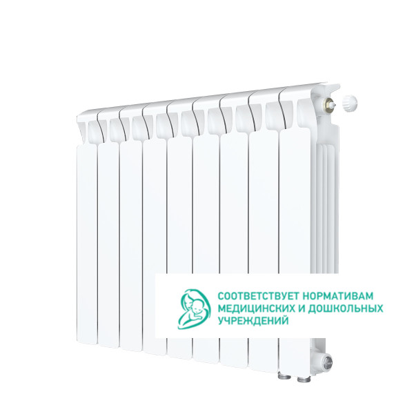 Радиатор биметаллический Rifar Monolit Ventil R 500 (9 секций, НП прав подкл. 50 мм.) (RM50009VR) Радиатор биметаллический Rifar Monolit Ventil R 500 (9 секций, НП прав подкл. 50 мм.) (RM50009VR)