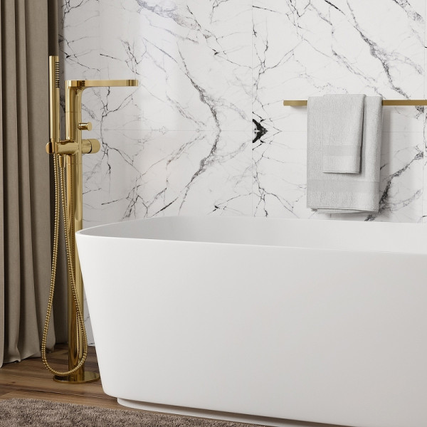 Смеситель напольный WasserKRAFT Ems золотой (7621)