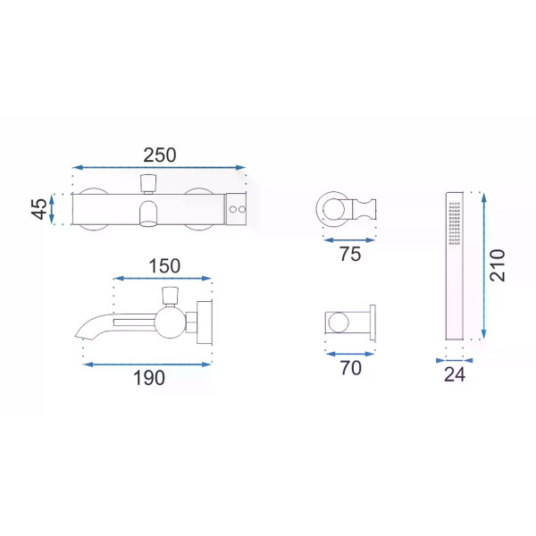 Смеситель для раковины Rea Lungo с душевым комплектом золото матовое (REA-B8010) Смеситель для раковины Rea Lungo с душевым комплектом золото матовое (REA-B8010)