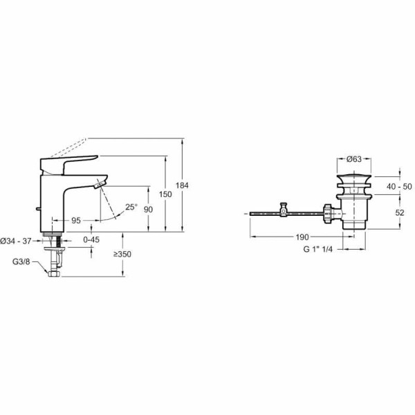 Смеситель для раковины Jacob Delafon Oscar хром (E29842-CP) Смеситель для раковины Jacob Delafon Oscar хром (E29842-CP)