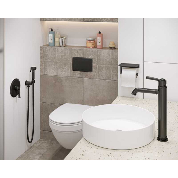 Смеситель для раковины Timo Arisa черный, короткий излив (5311/03F)