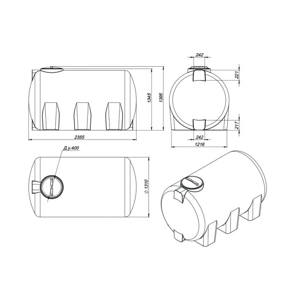 Емкость ЭкоПром H 3000 л. синяя (101.3000.601.0) Емкость ЭкоПром H 3000 л. синяя (101.3000.601.0)