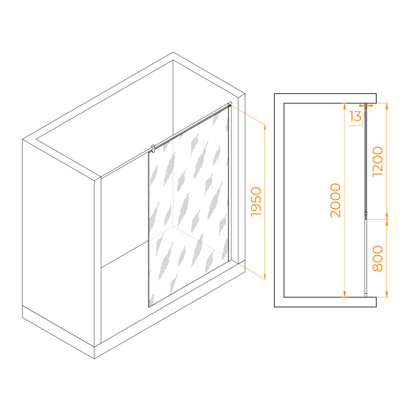 Душевое ограждение RGW Walk In 120x195 стекло прозрачное, профиль хром (351003412-11) Душевое ограждение RGW Walk In 120x195 стекло прозрачное, профиль хром (351003412-11)