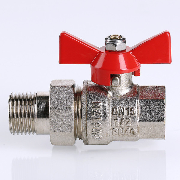 Кран 1/2" шаровый со сгоном Valtec Base (красная бабочка) VT.227.N.04 Кран 1/2" шаровый со сгоном Valtec Base (красная бабочка) VT.227.N.04