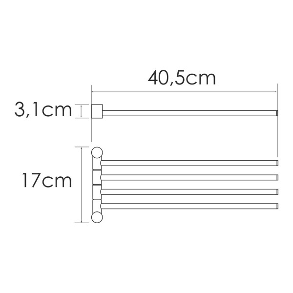 Держатель полотенец четверной WasserKraft хром (K-1034N)