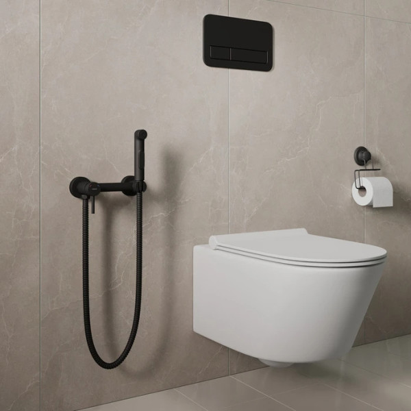 Смеситель с гигиеническим душем Milardo Tidy черный матовый (TIDBL15M08)