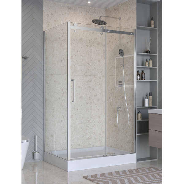 Душевой уголок BelBagno Marino 120x100x195 стекло прозрачное, профиль хром глянцевый (MARINO-2-AH-1-120/100-C-Cr)