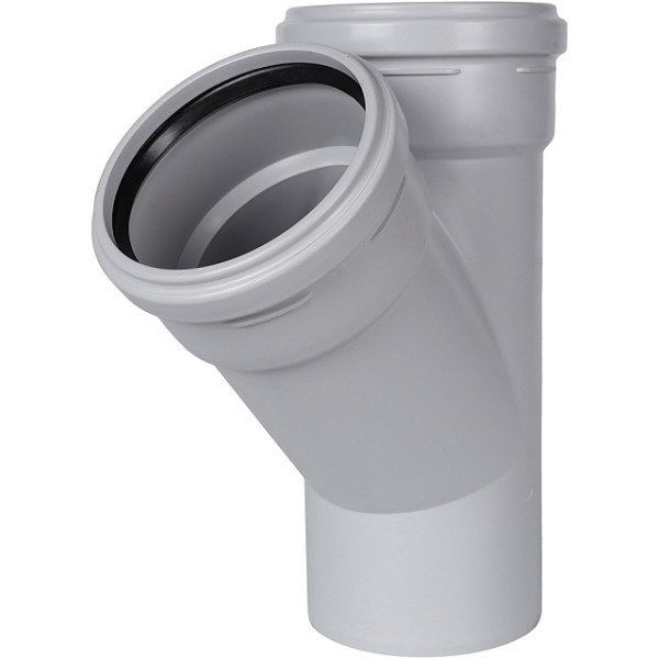 Тройник 110x110x45 Stout (PP, серый) (SKB-0015-111145) Тройник 110x110x45 Stout (PP, серый) (SKB-0015-111145)