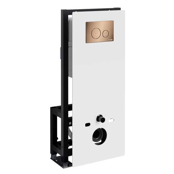 Инсталляция для унитаза WasserKRAFT Glan с клавишей смыва золото розовое (66TLT.010.ME.WH.RG02)