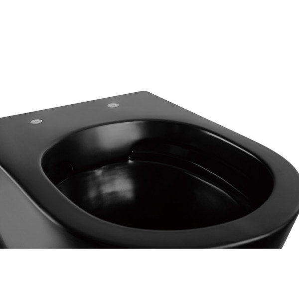 Унитаз подвесной ABBER Bequem черный матовый, безободковый (AC1103MB)