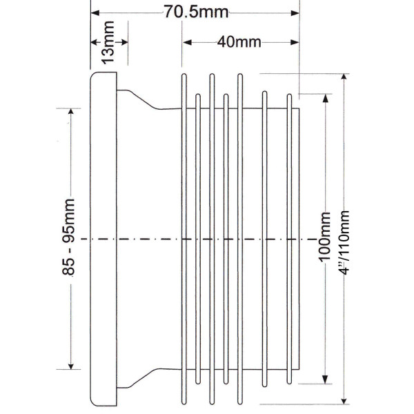 Отвод для унитаза прямой McAlpine 70 мм. (MRWC1-A) Отвод для унитаза прямой McAlpine 70 мм. (MRWC1-A)
