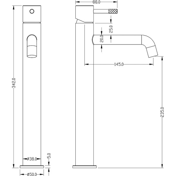 Смеситель для раковины Boheme Uno Gold (462-G)