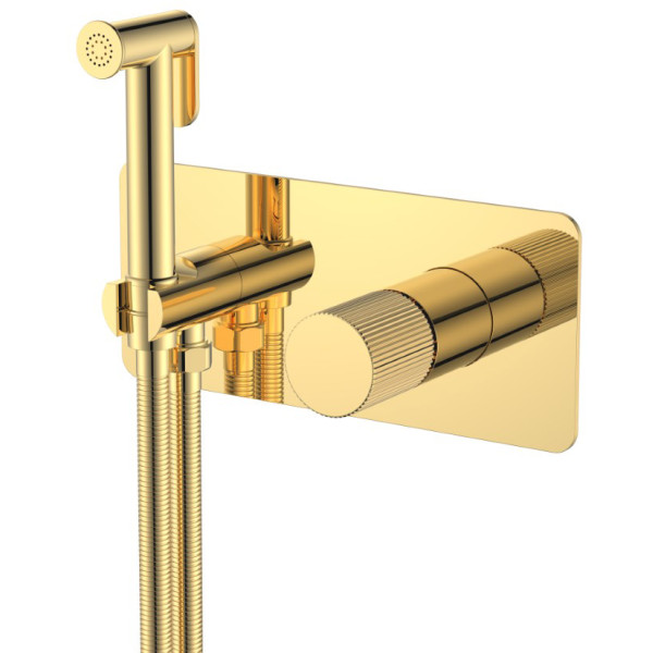Смеситель с гигиеническим душем Boheme Stick G (золото) (127-GG.3)