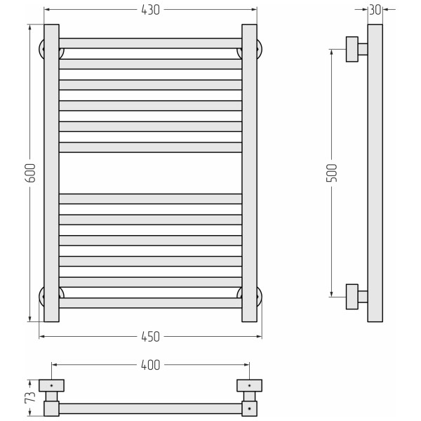 Полотенцесушитель водяной Сунержа Модус Pro 600x400 матовый белый (30-0450-6040) Полотенцесушитель водяной Сунержа Модус Pro 600x400 матовый белый (30-0450-6040)