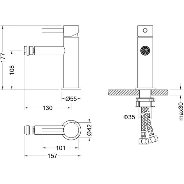 Смеситель для биде Aquatek Европа хром (AQ1318CR)