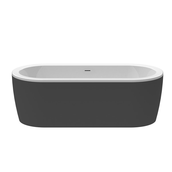 Ванна акриловая Cezares Slim 180x80x60 черный матовый (SLIM CENTRAL-180-80-60-NERO-SET)
