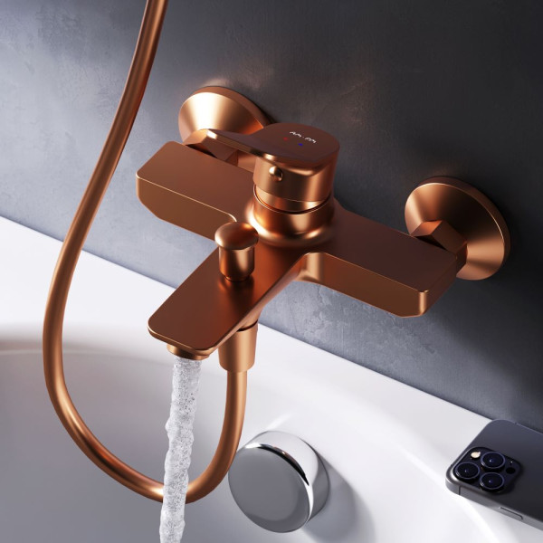 Смеситель для ванны и душа AM.PM X-Joy розовое золото (F85A10044)