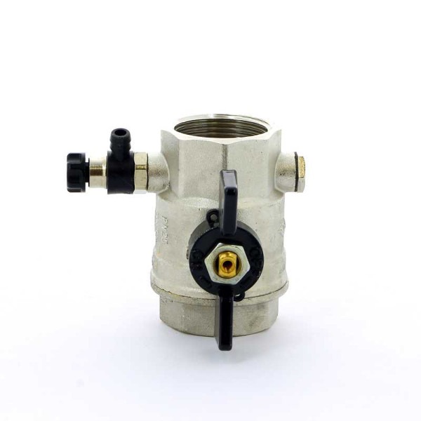 Кран Bugatti 1 1/4" шаровый с воздухоотводчиком Oregon 332 (черная бабочка) (03320026)