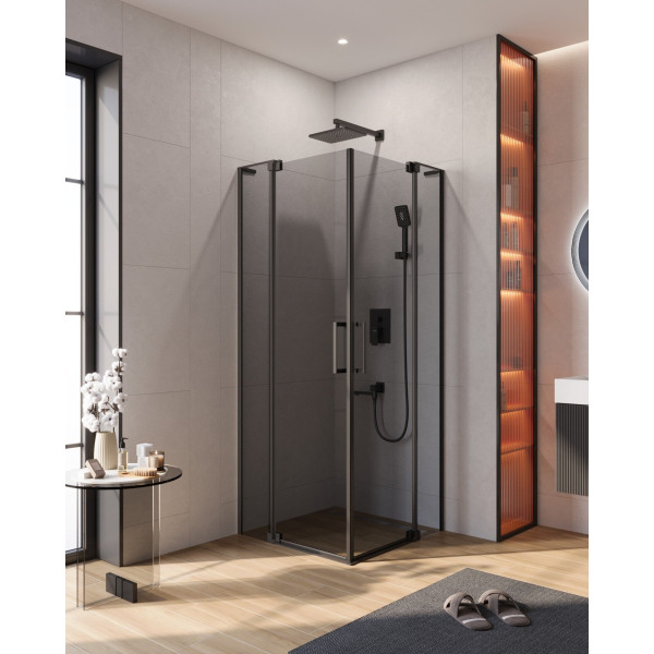 Душевой уголок Cezares Slider 70x70x195 стекло серый, профиль черный (SLIDER-A-2-70/80-GRIGIO-NERO) Душевой уголок Cezares Slider 70x70x195 стекло серый, профиль черный (SLIDER-A-2-70/80-GRIGIO-NERO)