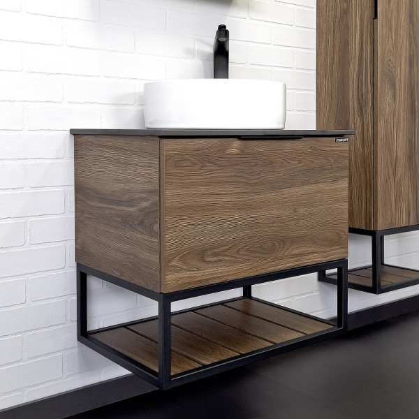 Тумба подвесная Comforty Порто 600x400x645 дуб темно-коричневый (00-00010676)