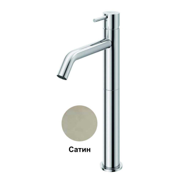 Смеситель для раковины Cezares Leaf с донным клапаном, satinox (LEAF-LC2-L-ST)