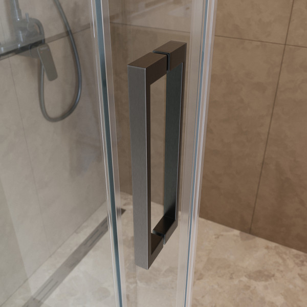 Душевая дверь BelBagno Soft Close-1 100x200 стекло прозрачное, профиль оружейная сталь матовая (SOFT_CLOSE-1-BF-1-100-C-GM)