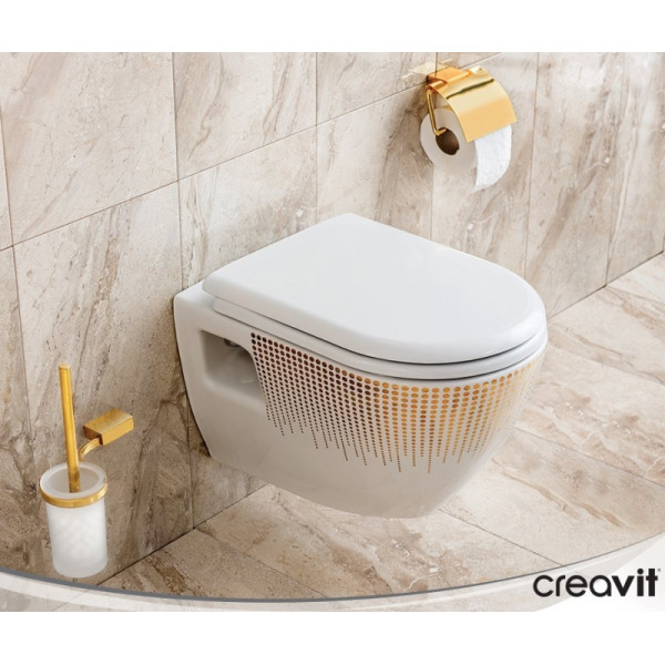 Унитаз подвесной с биде Creavit D?cor 35,5x50,2x34,5 золото круги (TP32,5-00CB00E-NA00)