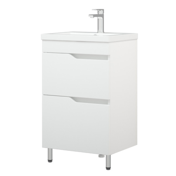 Тумба напольная Melodia Лотос 50 (Фостер/Como 50) 2 ящика белая (MFR80028WT)