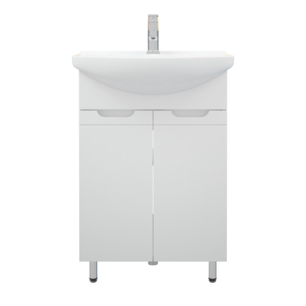 Тумба напольная Melodia Омега 60 (Элеганс 60) 2 двери белая (MFR80003WT)