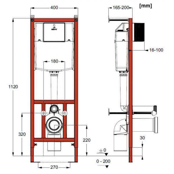 Инсталляция с унитазом Jika Dino 530x400 белый (8.6137.3.004.000.9)