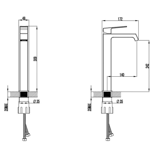 Смеситель для раковины Azario Exquisite хром (AZ-VSM168R40C)