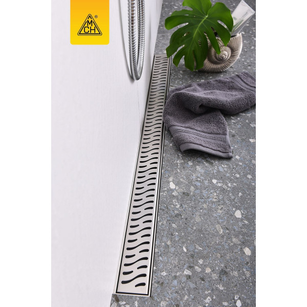 Лоток душевой 650 мм. MCH Chudej Harmony (рамка из нерж. ст., решетка нерж. сталь глянцевая, боковой слив D 40) CH650HN