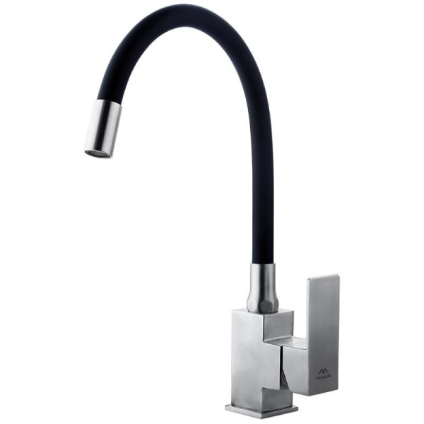 Смеситель для кухни Fashun с гибким изливом сатин/чёрный (A54302-7)