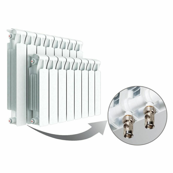 Радиатор биметаллический Rifar Monolit Ventil R 350 (8 секций, НП прав подкл. 50 мм.) (RM35008VR)