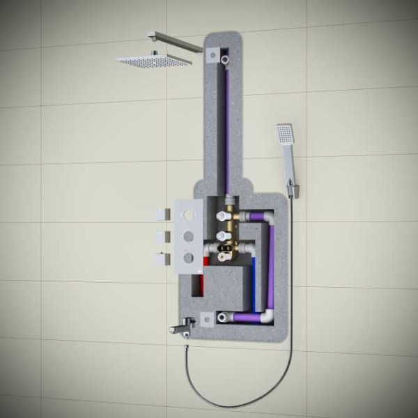 Душевая система Timo Tetra-Thermo золотая внеш.часть внутр.часть (SX-0199/17SM)